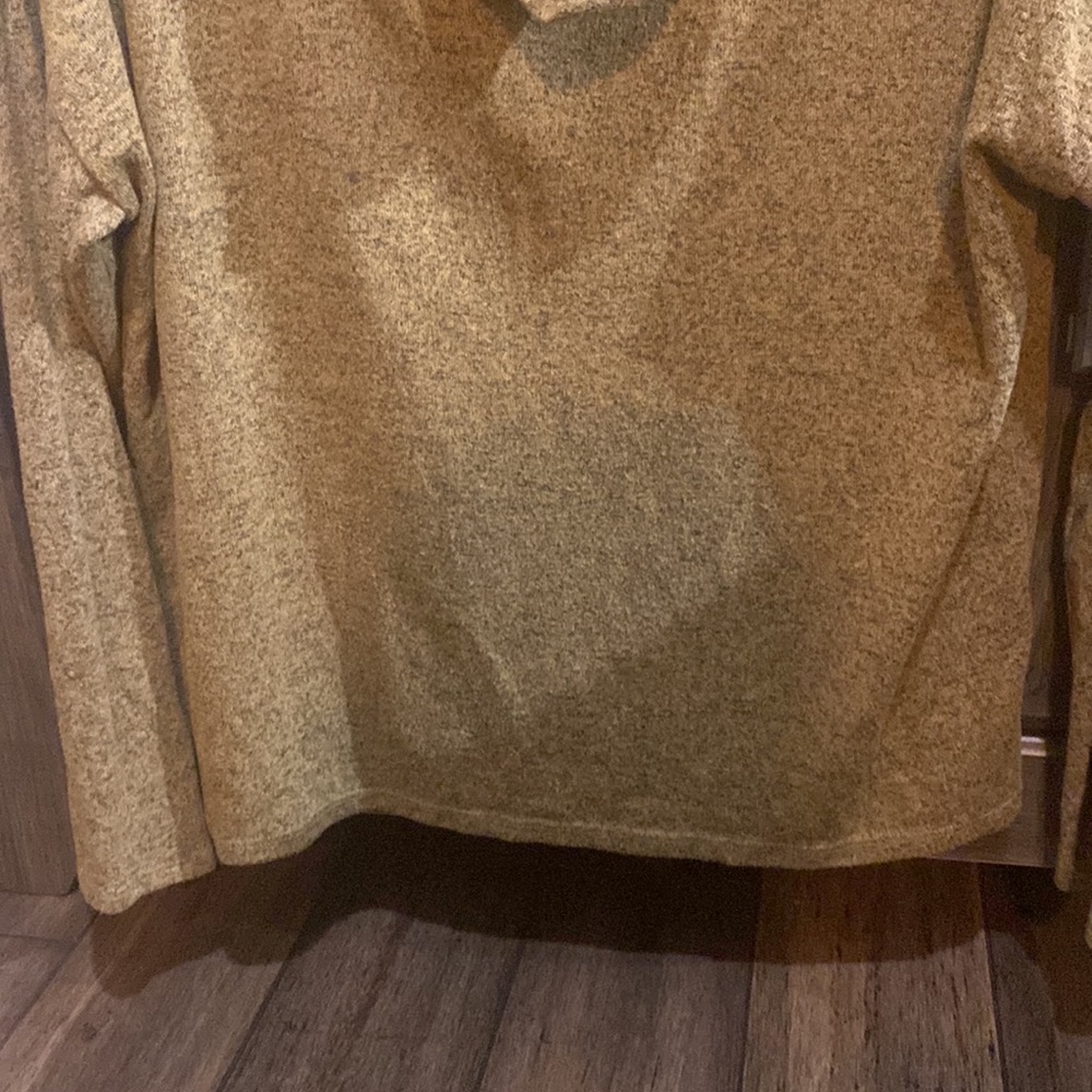 24/7 solid button cowl neck pullover , sweater , gold , cozy EUC size M maurices - Picture 3 of 7